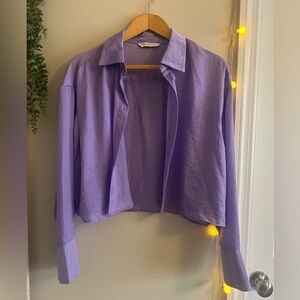 Purple cropped blouse